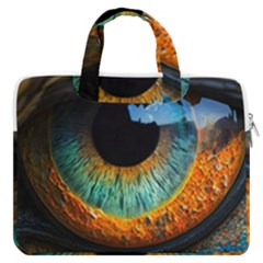 Eye Bird Feathers Vibrant Macbook Pro 13  Double Pocket Laptop Bag by Hannah976