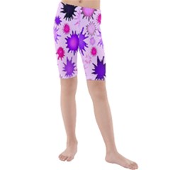 Inks Drops Black Paint Design Kids  Mid Length Swim Shorts by Hannah976