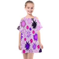 Inks Drops Black Paint Design Kids  One Piece Chiffon Dress by Hannah976