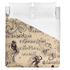 Musical Swirls Ladies Duvet Cover (queen Size) by RiverRootz