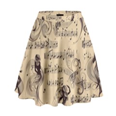 Musical Swirls Ladies High Waist Skirt by RiverRootz