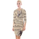 Musical Swirls Ladies Quarter Sleeve Hood Bodycon Dress View1