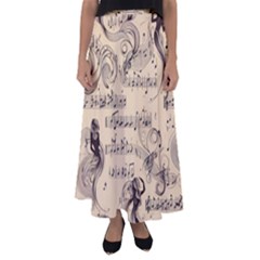 Musical Swirls Ladies Flared Maxi Skirt by RiverRootz