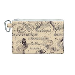 Musical Swirls Ladies Canvas Cosmetic Bag (medium) by RiverRootz