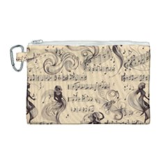 Musical Swirls Ladies Canvas Cosmetic Bag (large) by RiverRootz