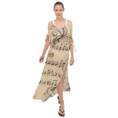 Musical Swirls Ladies Maxi Chiffon Cover Up Dress by RiverRootz