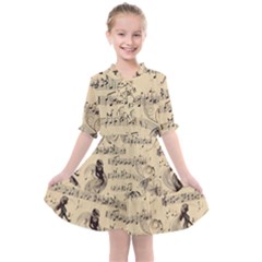 Musical Swirls Ladies Kids  All Frills Chiffon Dress by RiverRootz