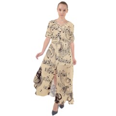 Musical Swirls Ladies Waist Tie Boho Maxi Dress by RiverRootz