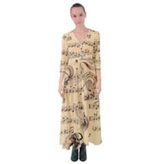 Musical Swirls Ladies Button Up Maxi Dress by RiverRootz