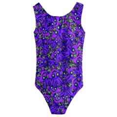 Ugly Funny Monster Bird Illustration Motif Random Pattern Bk Kids  Cut-Out Back One Piece Swimsuit