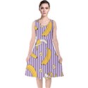 Pattern Bananas Fruit Tropical Seamless Texture Graphics V-Neck Midi Sleeveless Dress  View1