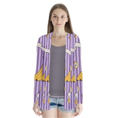 Pattern Bananas Fruit Tropical Seamless Texture Graphics Drape Collar Cardigan by Bedest