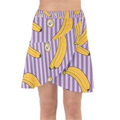 Pattern Bananas Fruit Tropical Seamless Texture Graphics Wrap Front Skirt by Bedest