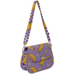 Pattern Bananas Fruit Tropical Seamless Texture Graphics Saddle Handbag by Bedest