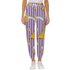 Pattern Bananas Fruit Tropical Seamless Texture Graphics Women s Cropped Drawstring Pants by Bedest