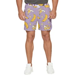 Pattern Bananas Fruit Tropical Seamless Texture Graphics Men s Runner Shorts by Bedest