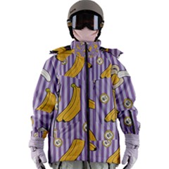 Pattern Bananas Fruit Tropical Seamless Texture Graphics Women s Zip Ski And Snowboard Waterproof Breathable Jacket by Bedest