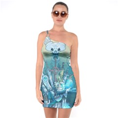 Adventure Time Lich One Shoulder Ring Trim Bodycon Dress by Bedest