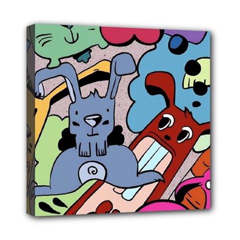 Graffiti Monster Street Theme Mini Canvas 8  X 8  (stretched) by Bedest