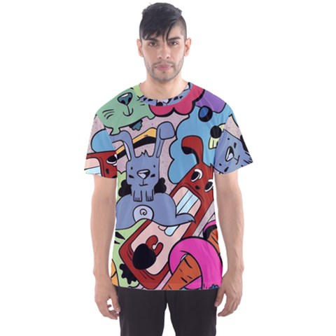 Graffiti Monster Street Theme Men s Sport Mesh T-shirt by Bedest