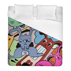 Graffiti Monster Street Theme Duvet Cover (full/ Double Size) by Bedest