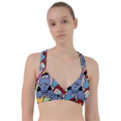 Graffiti Monster Street Theme Sweetheart Sports Bra by Bedest