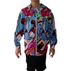 Graffiti Monster Street Theme Kids  Hooded Windbreaker