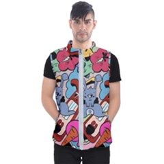 Graffiti Monster Street Theme Men s Puffer Vest by Bedest