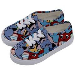 Graffiti Monster Street Theme Kids  Classic Low Top Sneakers by Bedest