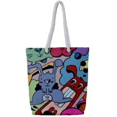 Graffiti Monster Street Theme Full Print Rope Handle Tote (small) by Bedest