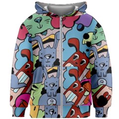 Graffiti Monster Street Theme Kids  Zipper Hoodie Without Drawstring