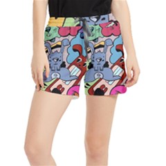 Graffiti Monster Street Theme Women s Runner Shorts by Bedest