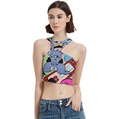 Graffiti Monster Street Theme Cut Out Top by Bedest