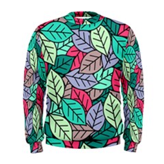 Pattern Leaves Background Nature Men s Sweatshirt