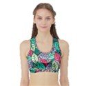 Pattern Leaves Background Nature Sports Bra with Border View1