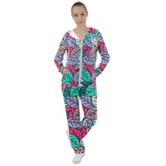 Pattern Leaves Background Nature Women s Tracksuit by Proyonanggan