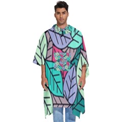 Pattern Leaves Background Nature Men s Hooded Rain Ponchos by Proyonanggan