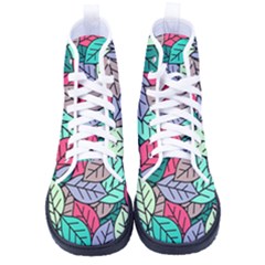 Pattern Leaves Background Nature Men s High-top Canvas Sneakers by Proyonanggan