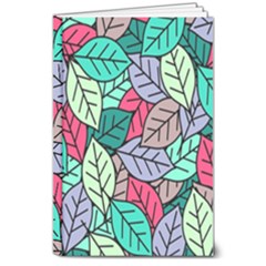 Pattern Leaves Background Nature 8  X 10  Hardcover Notebook