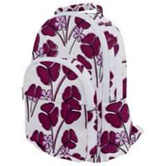 Flowers Pattern Background Nature Rounded Multi Pocket Backpack by Proyonanggan