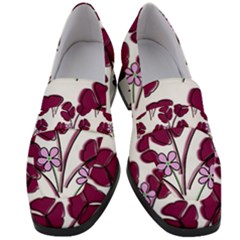 Flowers Pattern Background Nature Women s Chunky Heel Loafers by Proyonanggan