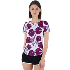 Flowers Pattern Background Nature Back Cut Out Sport T-shirt by Proyonanggan