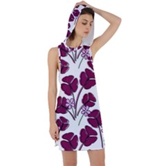 Flowers Pattern Background Nature Racer Back Hoodie Dress by Proyonanggan