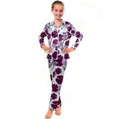 Flowers Pattern Background Nature Kids  Satin Long Sleeve Pajamas Set by Proyonanggan