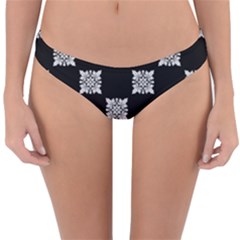 Floral Pattern Repeat Seamless Reversible Hipster Bikini Bottoms