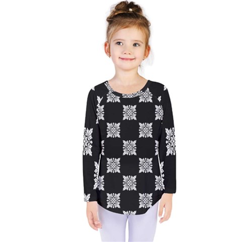 Floral Pattern Repeat Seamless Kids  Long Sleeve T-shirt by Proyonanggan