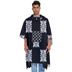 Floral Pattern Repeat Seamless Men s Hooded Rain Ponchos by Proyonanggan