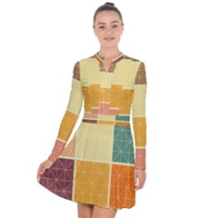 Square Cube Shape Colourful Long Sleeve Panel Dress by Proyonanggan