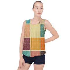 Square Cube Shape Colourful Bubble Hem Chiffon Tank Top by Proyonanggan