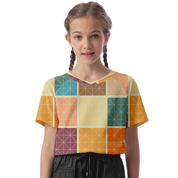 Square Cube Shape Colourful Kids  Basic T-Shirt